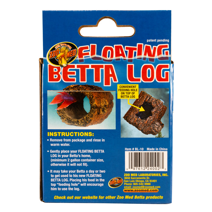 Zoo Med Floating Betta Log Aquarium Ornament Brown