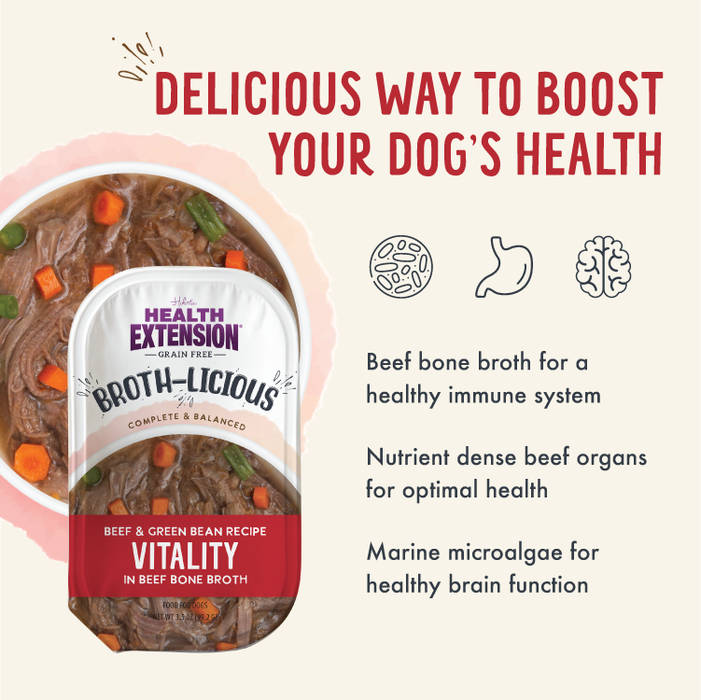 Health Extension Broth-Licious Beef & Green Bean in Bone Broth -Vitality Recipe for Adult Dogs - 2 - Image 8