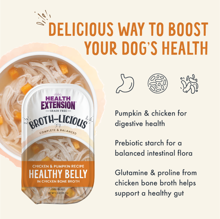 Health Extension Broth-Licious Chicken & Pumpkin in Bone Broth - Healthy Belly Recipe for Adult Dogs - 2 - Image 8