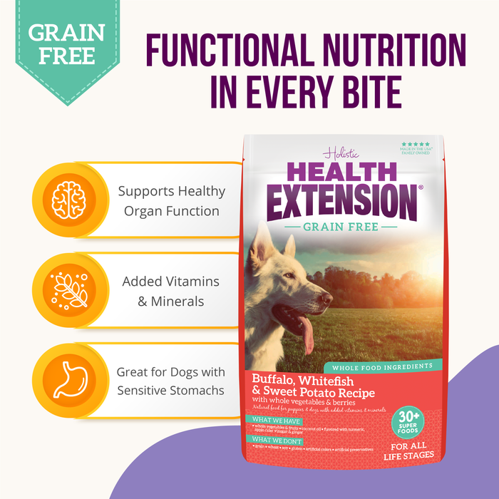 Health Extension Grain Free Buffalo, Whitefish & Sweet Potato Recipe - 4 - Image 11