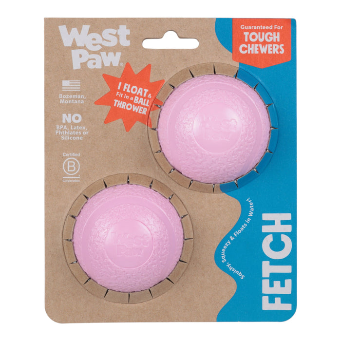 West Paw Small Boundr 2-Pack Bubblegum Dog Toy