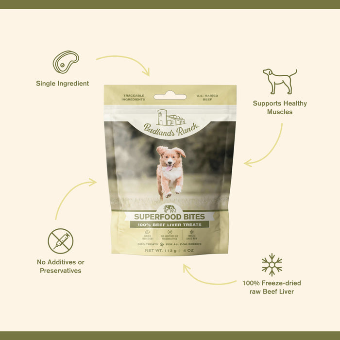 Badlands Ranch Superfood Bites Beef Liver for Dogs