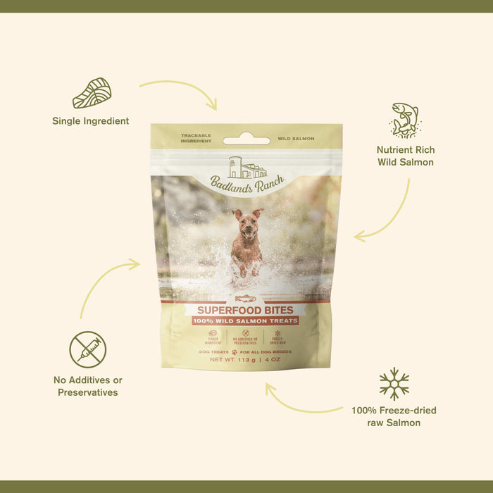 Badlands Ranch Superfood Bites Salmon Treats 4oz