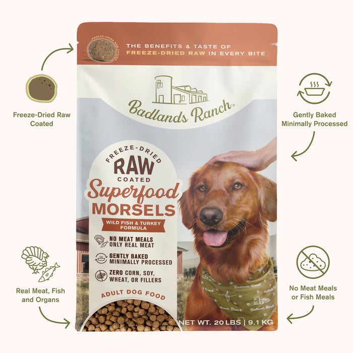 Badlands Ranch SFC Raw Coated Morsels Wild Fish 20lb