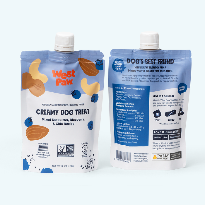 West Paw Nut Butter, Blueberry, and Chia Seed Dog Treats 6.2 oz
