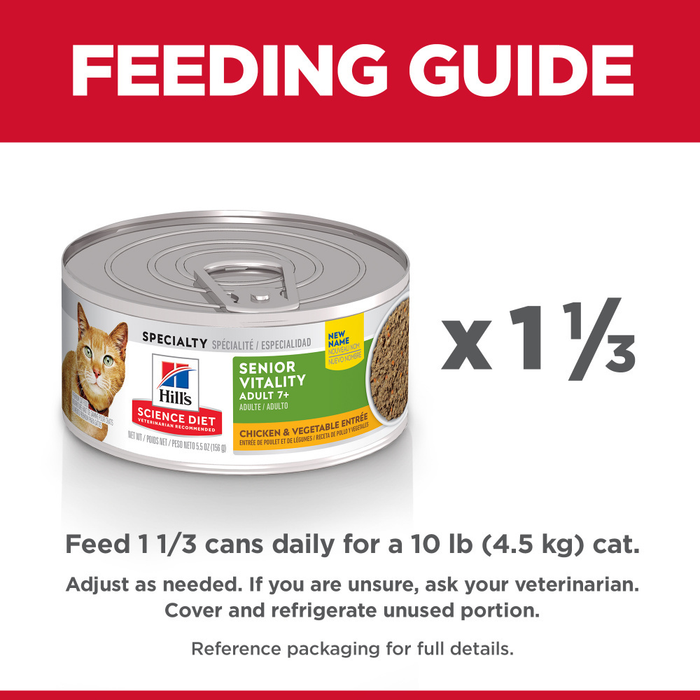 Hill's Science Diet Senior Vitality Adult 7+ Chicken & Vegetable Entree Canned Cat Food
