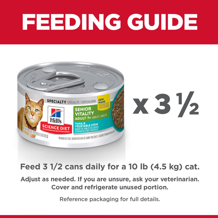 Hill's Science Diet Senior Vitality Adult 7+ Tuna & Vegetables Stew Canned Cat Food