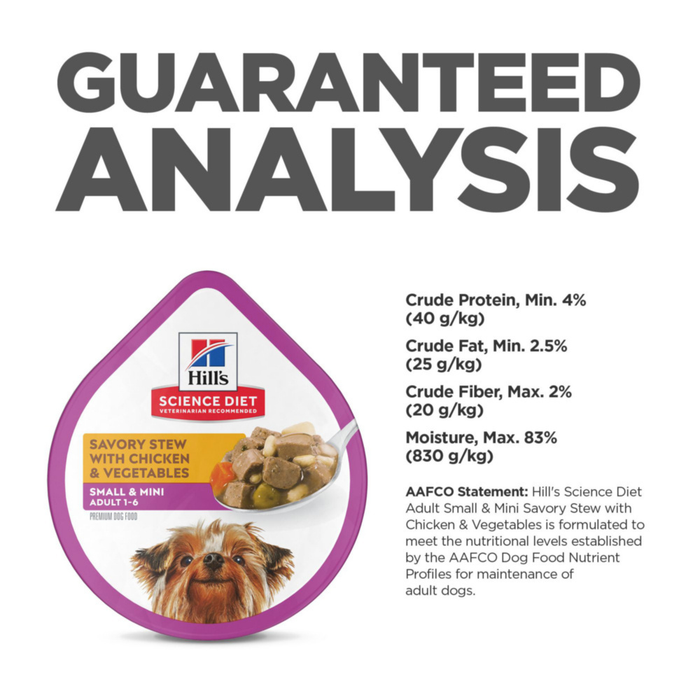 Hill's Science Diet Adult Small Paws Savory Stew with Chicken & Vegetables Dog Food Trays