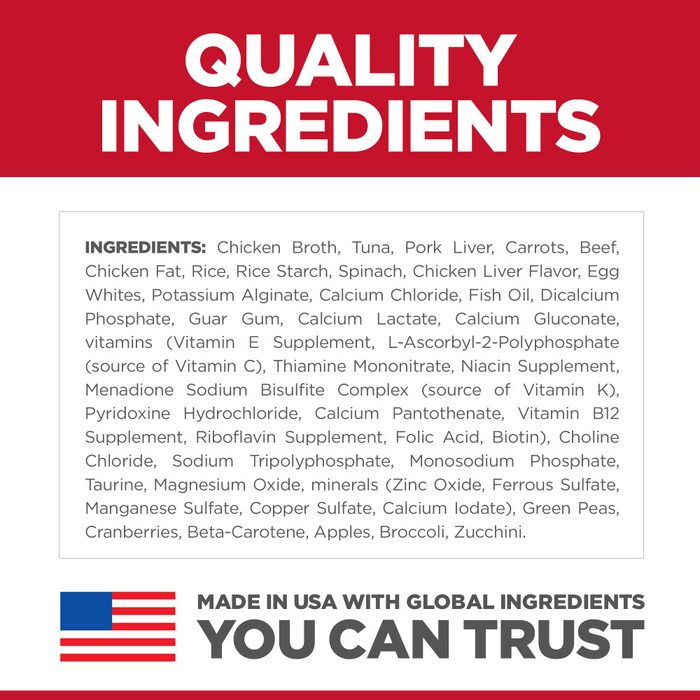 Hill's Science Diet No Corn, Wheat, or Soy Tender Tuna & Vegetables Adult Wet Cat Food