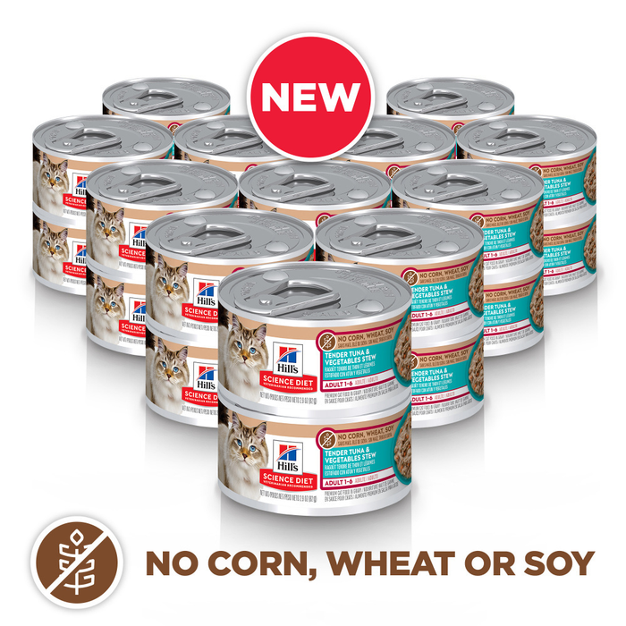 Hill's Science Diet No Corn, Wheat, or Soy Tender Tuna & Vegetables Adult Wet Cat Food