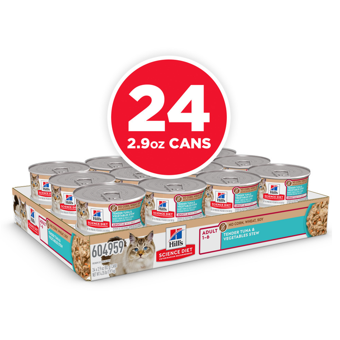 Hill's Science Diet No Corn, Wheat, or Soy Tender Tuna & Vegetables Adult Wet Cat Food