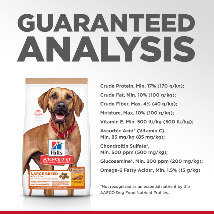 Hill's Science Diet Adult 6+ Large Breed No Corn, Wheat, or Soy Chicken & Brown Rice Recipe Dry Dog Food
