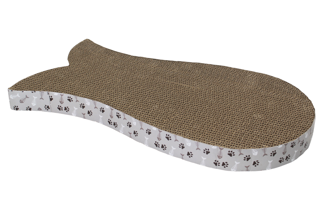 A&E Cage Company Pampurred Paws Fish Cat Scratcher 19.69"x10.83"x1.57" (Finny Fun Scratcher)