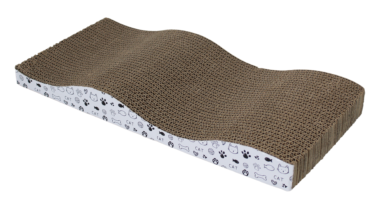 A&E Cage Company Pampurred Paws Wave Cat Scratcher 16.93"x7.87"x1.57" (Wave Lounger)