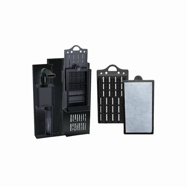 Aquatop PISCES All-in-one Nano Bowfront Glass Aquarium Kit Black, Clear 5 gal