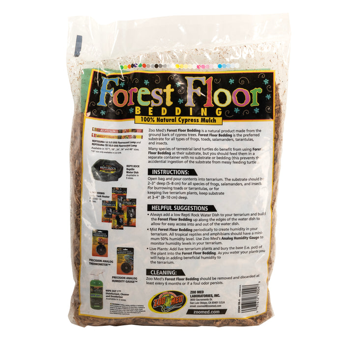 Zoo Med Forest Floor Natural Cypress Mulch Bedding Substrate Brown 4 qt