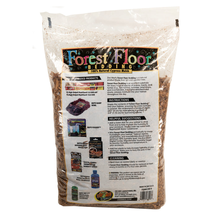 Zoo Med Forest Floor Natural Cypress Mulch Bedding Substrate Brown 8 qt