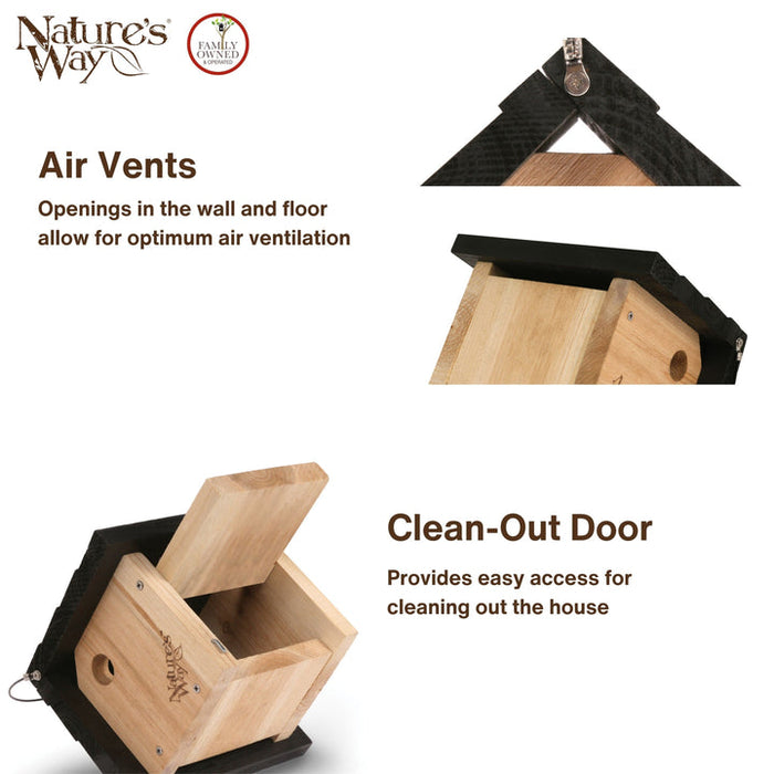 Nature's Way Bird Products Traditional Cedar Wren House, 8 x 8.875 x 8.125 inches
