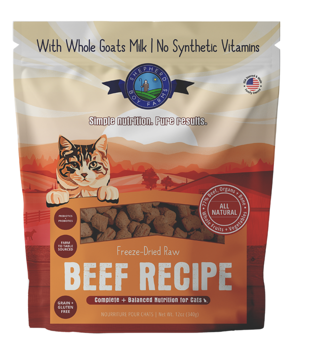 Shepherd Boy Farms Freeze- Dried Beef Recipe for Cats 12oz - Image 2