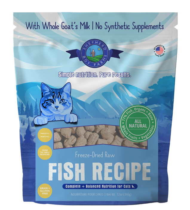 Shepherd Boy Farms Freeze- Dried Fish Recipe for Cats 12oz - Image 2