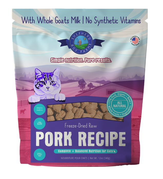 Shepherd Boy Farms Freeze- Dried Pork Recipe for Cats 12oz - Image 2