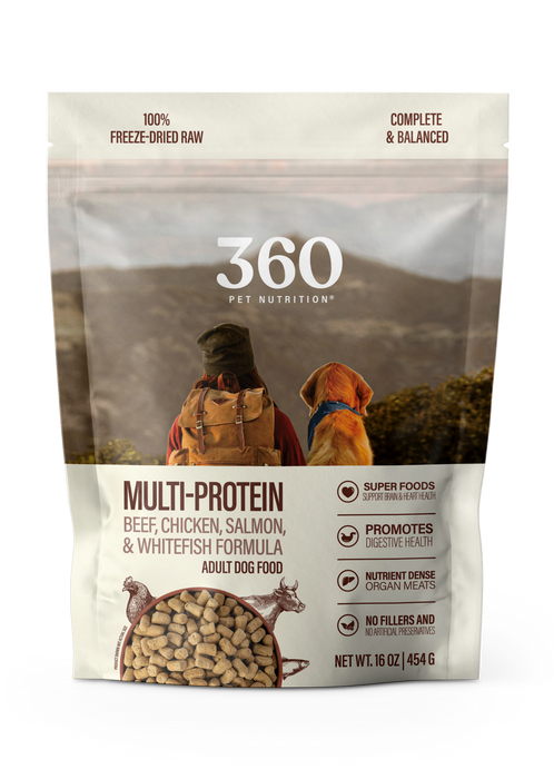 360 Pet Nutrition Multi-Protein Adult Freeze-Dried Raw Formula 5oz