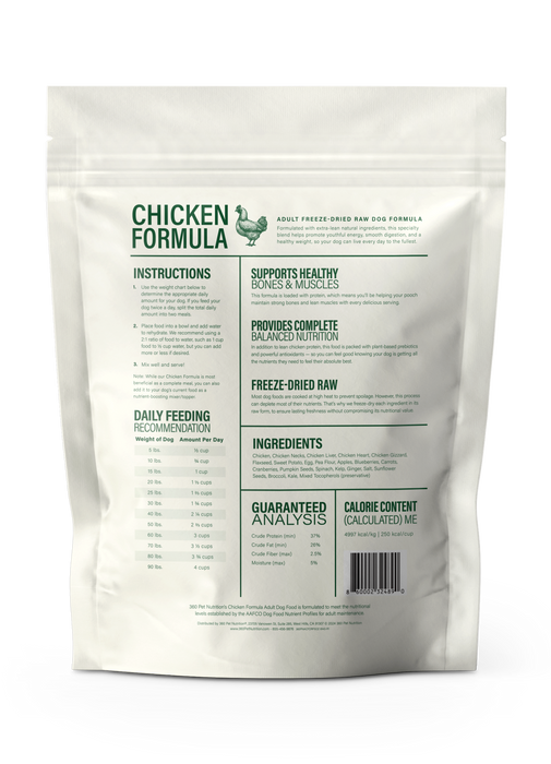 360 Pet Nutrition Chicken Freeze Dried Raw Formula 5oz