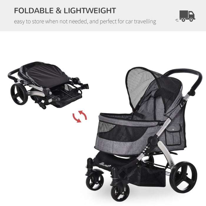 Furr Baby Gifts Travel Pet Stroller with Adjustable Handlebar