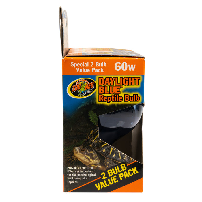 Zoo Med Daylight Blue Reptile Bulb Blue 60 Watt 2 Pack