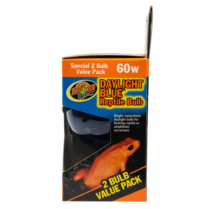 Zoo Med Daylight Blue Reptile Bulb Blue 60 Watt 2 Pack
