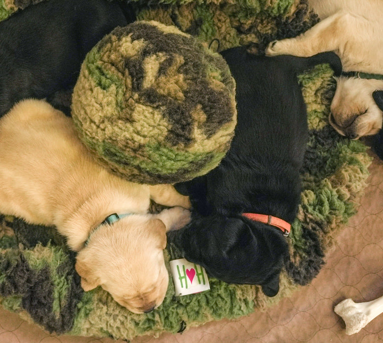 HuggleHounds HuggleCause™, Warrior Canine Connection, Camouflage HuggleFleece® Plush Ball Dog Toy