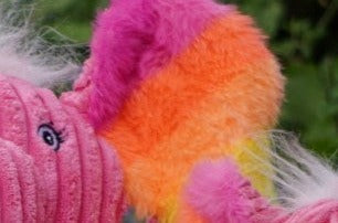 HuggleHounds Rainbow Elephant Knottie® Plush Dog Toy
