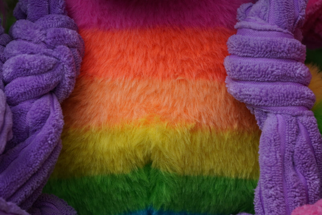 HuggleHounds Rainbow Unicorn Knottie® Plush Dog Toy