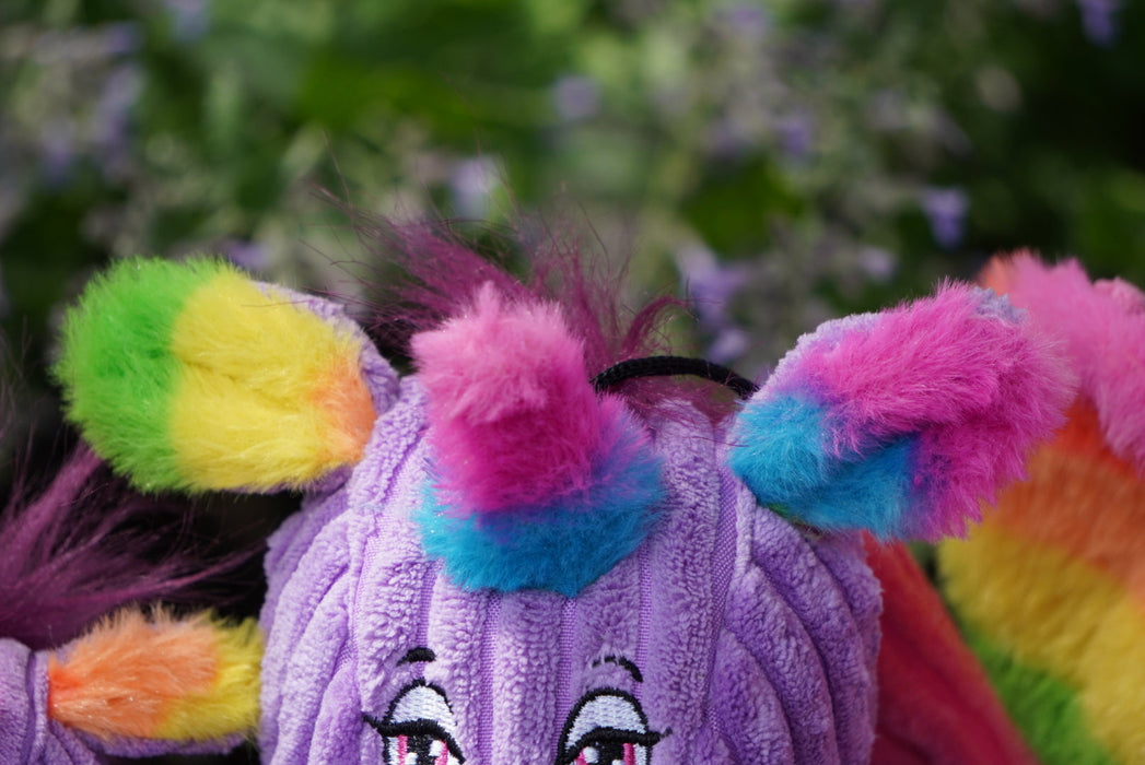 HuggleHounds Rainbow Unicorn Knottie® Plush Dog Toy