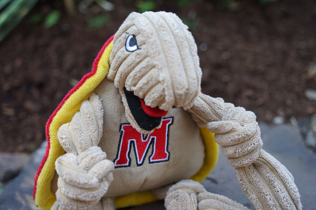 HuggleHounds NCAA University of Maryland - Testudo the Terrapin Knottie® Plush Dog Toy