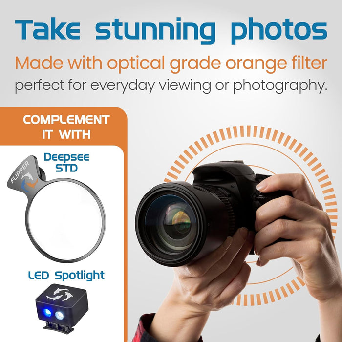 Flipper Aquarium Products - DeepSee Viewer Black 4" - Orange Filter - 2 - Image 8