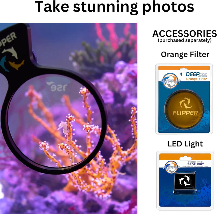 Flipper Aquarium Products - DeepSee Viewer Black Max 5" - Orange Filter - 9 - Image 11