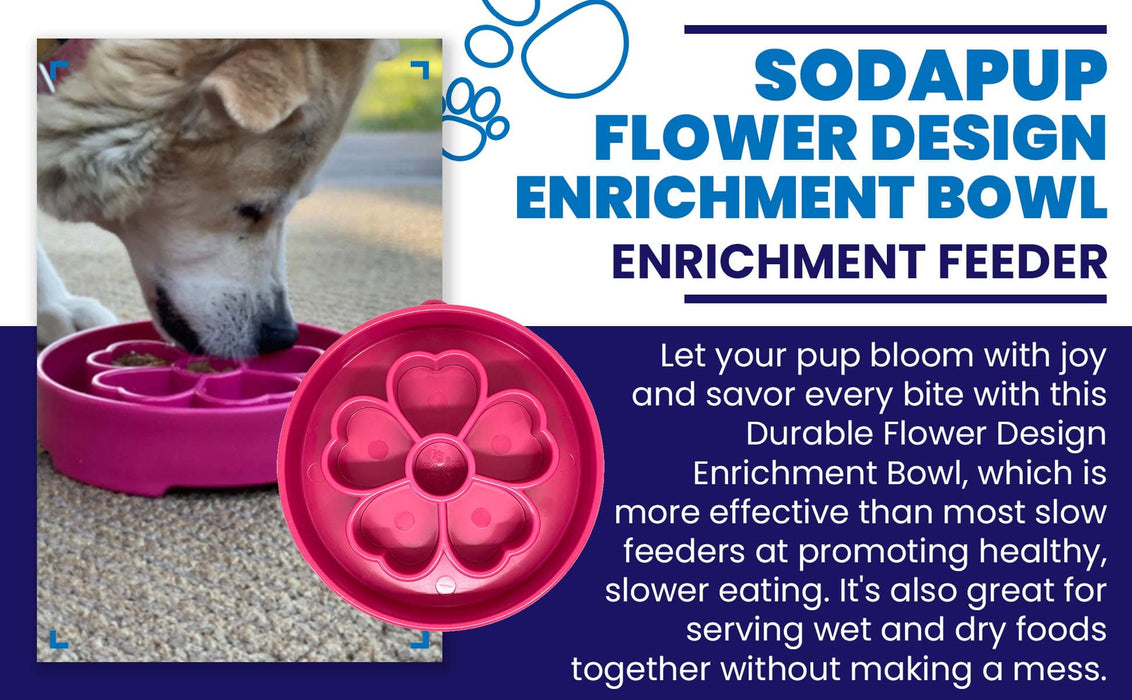 SodaPup Flower Design eBowl Enrichment Slow Feeder Bowl for Dogs