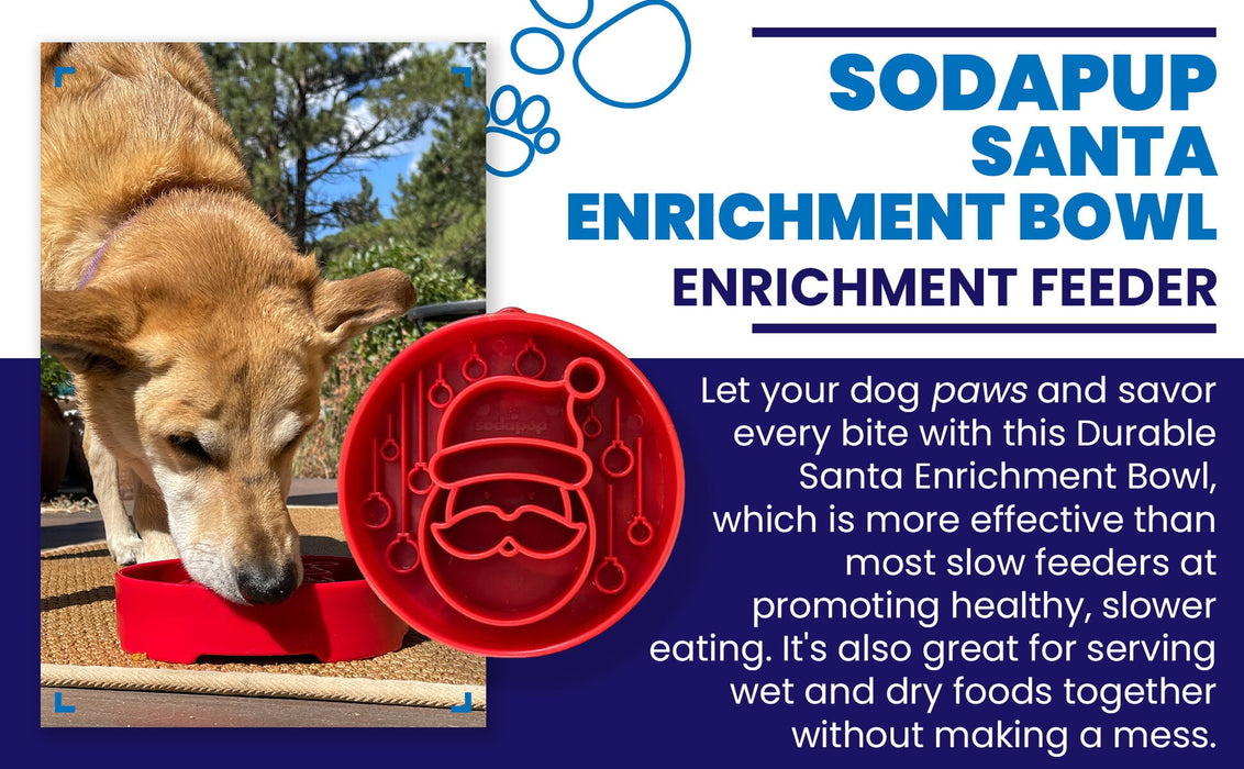 SodaPup Santa Design eBowl Enrichment Slow Feeder Bowl for Dogs