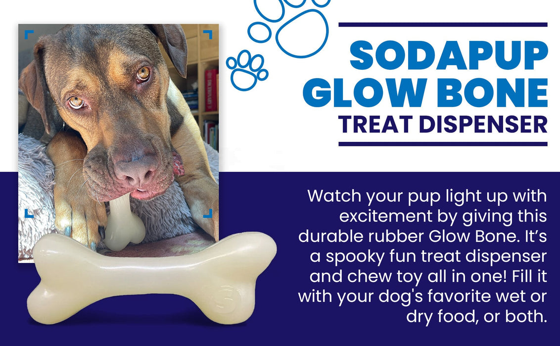 SodaPup PUP-X Synthetic Rubber Chewing & Floating Bone Toy - Glow in the Dark