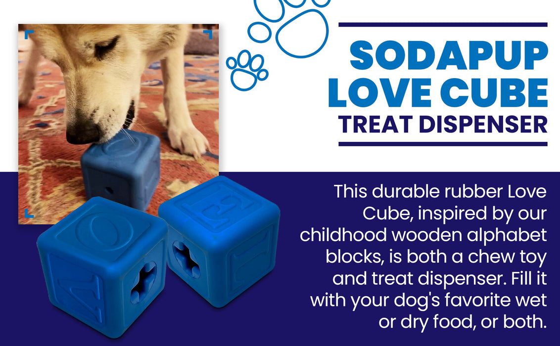 SodaPup Love Cube eDispenser Durable Rubber Chew Toy & Treat Dispenser