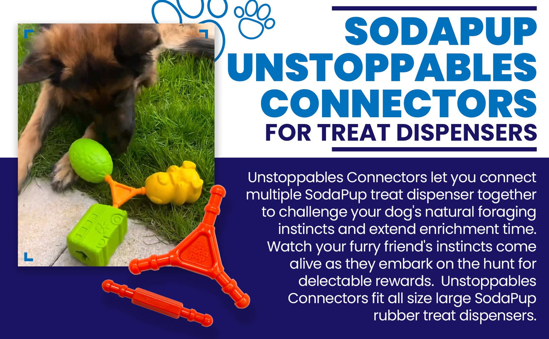SodaPup Unstoppables Connectors for SodaPup Rubber Treat Dispensers - 2 Pack