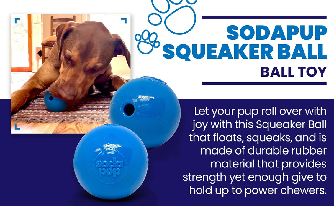 SodaPup Squeak Ball Ultra Durable PUP-X Squeaking, Chewing, Floating & Retrieving Ball