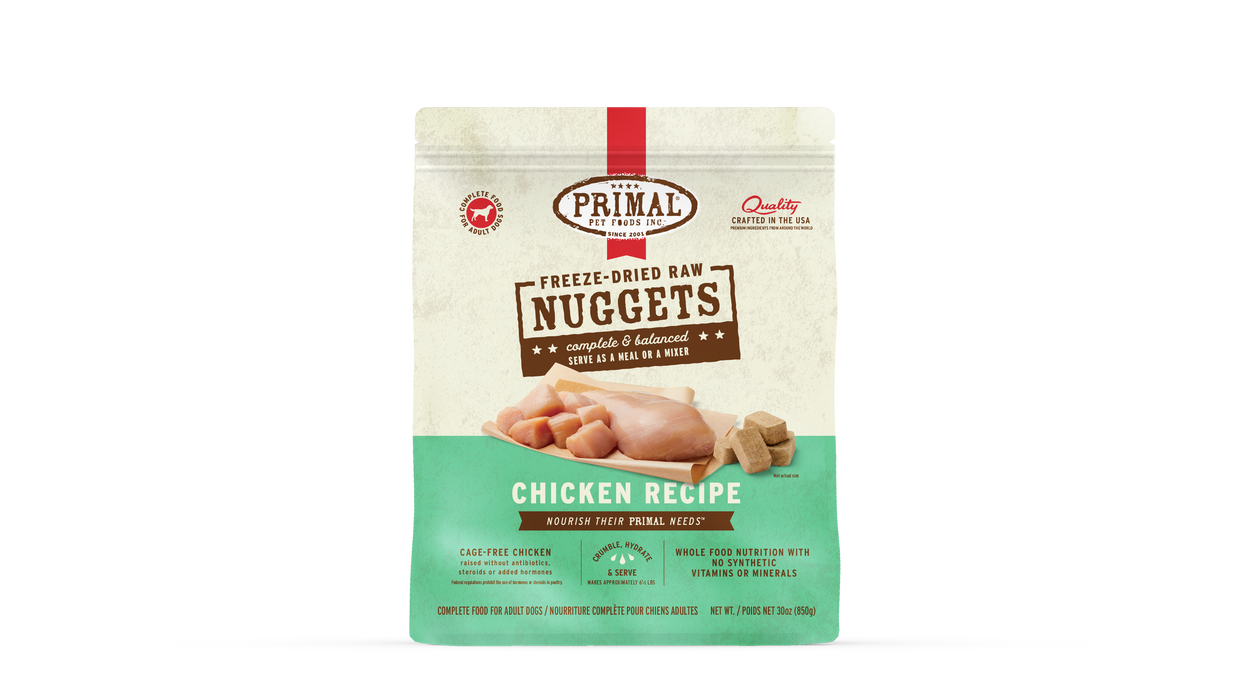 Primal Pet Foods - Primal Pet Foods Chicken Formula Freeze-Dried Raw Nuggets Dog Food - 14oz - Image 2