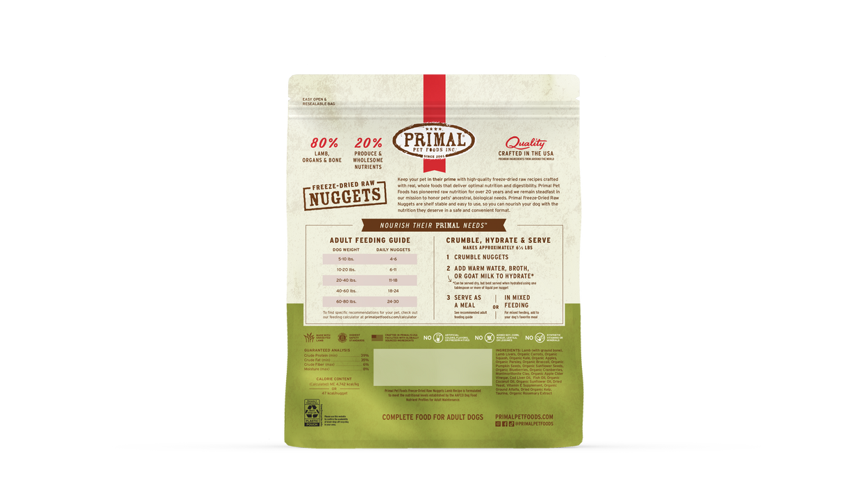 Primal Pet Foods Lamb Formula Freeze-Dried Raw Nuggets Dog Food - 3 - Image 9