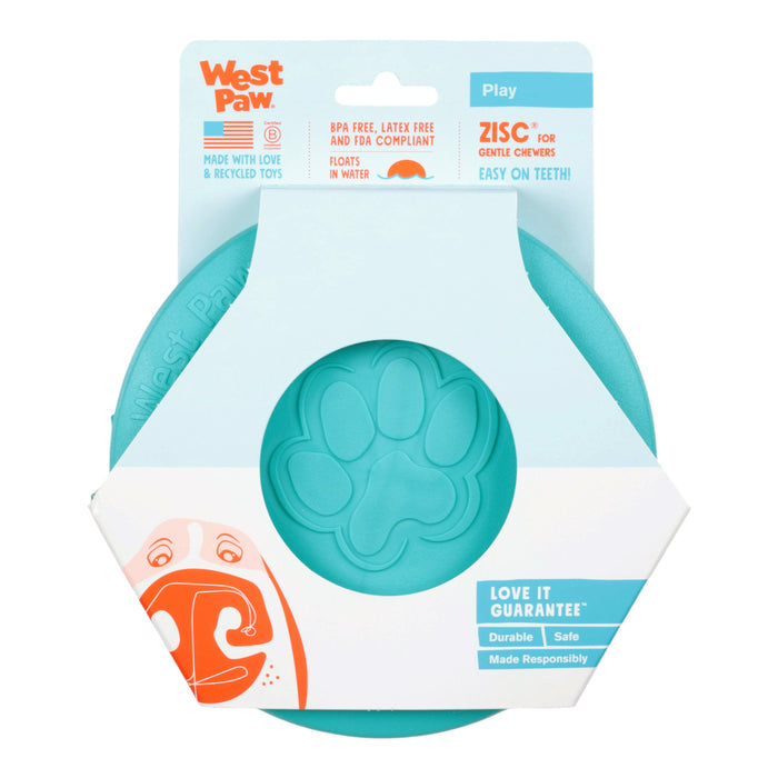 West Paw Zisc Teal 2-in-1 Flying Disc & Travel Bowl