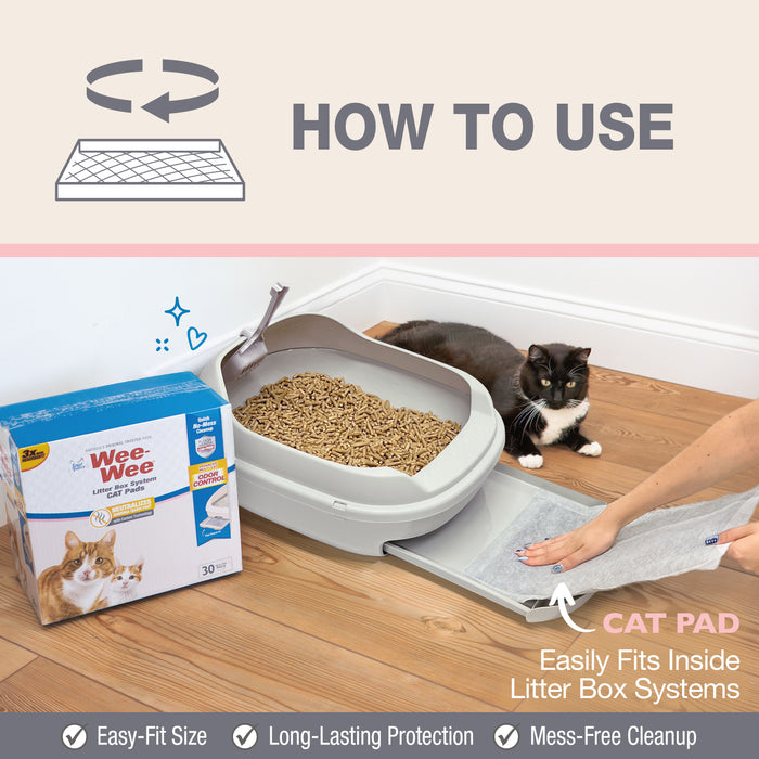 Four Paws Wee-Wee Cat Litter Box System Pads 11" x 17" (10 Count)