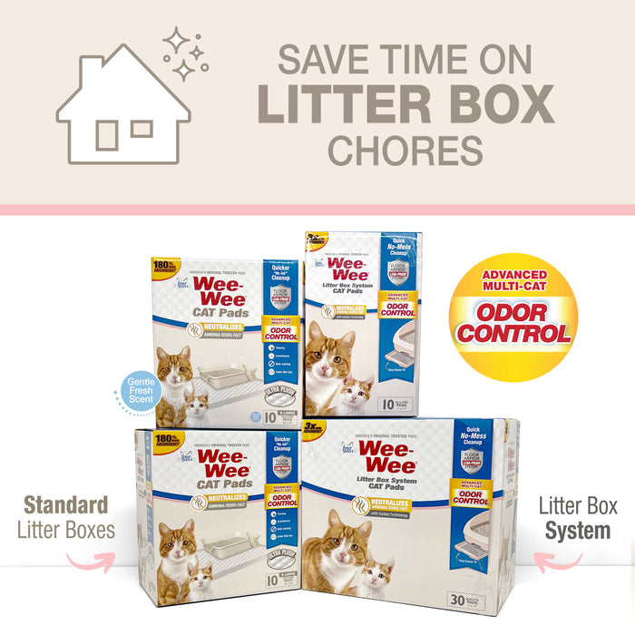 Four Paws Wee-Wee Cat Pads Fresh Scent 28" x 30" (10 Count)