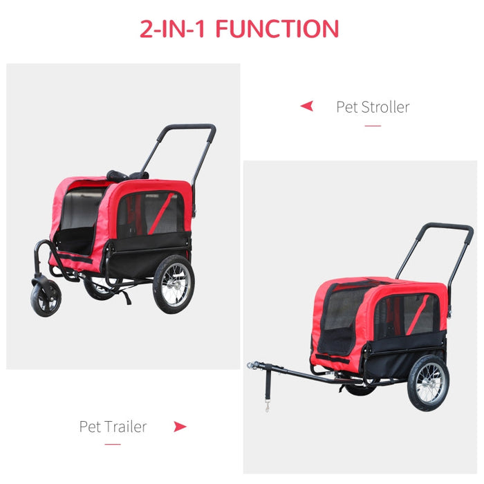 Furr Baby Gifts 3 Wheel Pet 2-in-1 Jogging Stroller Bike Trailer