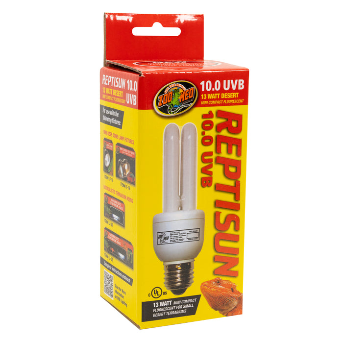 Zoo Med ReptiSun 10.0 UVB Desert Compact Fluorescent Lamp Mini White 13 Watt